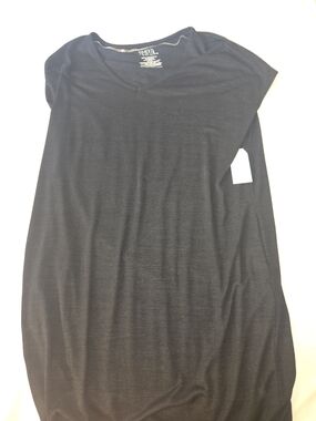 Time and Tru Black Midi V-Neck Dress